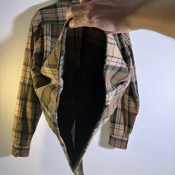 Weatherproof Vintage Shirt Jacket Mens Medium Plaid Flannel Button Up Workwear - Picture 15 of 16